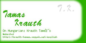 tamas krauth business card